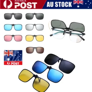 Lightweight Polarized Clip-on Sunglasses Anti-glare Frame Flip Up Driving Gifts - Picture 1 of 28