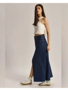 Anthropologie Pilcro The Madi vorne geschlitzter Denimrock roher Saum Größe 10 - Bild 1 von 4