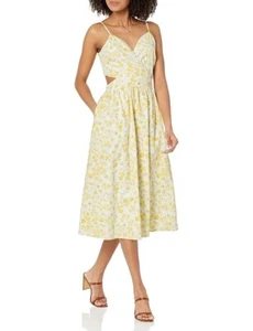 The Drop Makenna Midikleid Träger vorne gekreuzt hinten gesmokter Rücken Größe Large - Bild 1 von 7