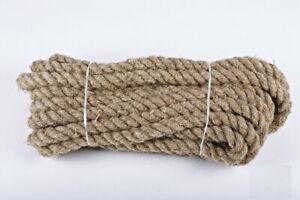 100% Untreated Pure Hemp Rope 3 Strand Twisted Natural Cord Twine Crafts Sash 