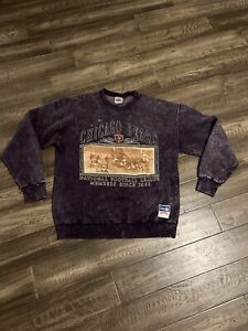 Chicago Bears Vintage NFL Sweater Nutmeg Mills Size Large Made In USA