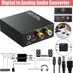 NEW Optical Coaxial Toslink Digital to Analog Audio Converter Adapter RCA L/R - Picture 1 of 1