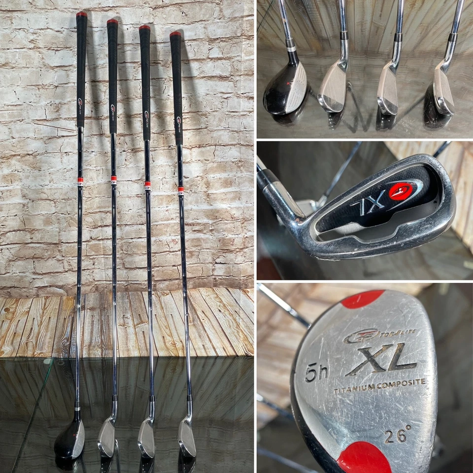 TOP FLITE XL 4pc Men's RH Iron Set 5-Hybrid 6 7 8 Stiff Steel Shaft 37" 7-Iron - Image 1 of 4