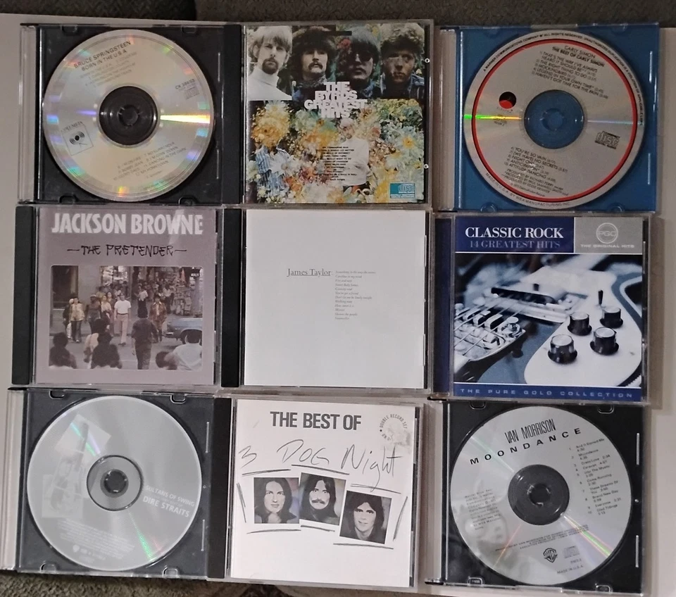 9 Rock CD Lot - James Taylor - Springsteen - Carly Simon - Byrds - Dire Straits - Image 1 of 4