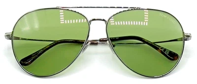 Gafas de sol Tom Ford Dashel-02 FT0996-08N marco de aviador de metal brillante lentes verdes Foto 1 de 4