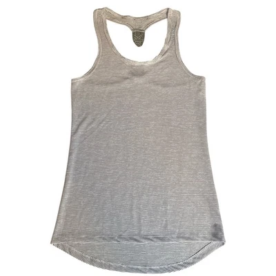 锐步女式无袖性感背心 XS 码,浅灰色带条纹  — 第 1/4 张图片