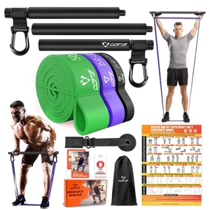 Portable Heavy Duty Resistance Bar with 3 Resistance Bands, Pilates Bar with ... - Picture 1 of 7