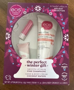 EOS Holiday Limited Lip Balm & Hand Body Cream Pink Champagne & Coconut Edition - Picture 1 of 12
