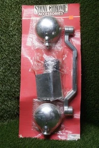 Show Chrome Ribbed Driving Light Kit Honda VT1100 VT750 ACE - Picture 1 of 1