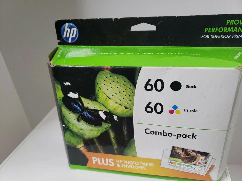  Genuine HP 60 Black & Tricolor Ink Combo Ink Cartridges  exp Oct 2016 - Image 1 of 4