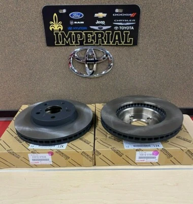 2012-2015 TOYOTA PRIUS PLUG-IN NEW FRONT DISC BRAKE ROTORS qty 2 GENUINE OEM - Image 1 of 4