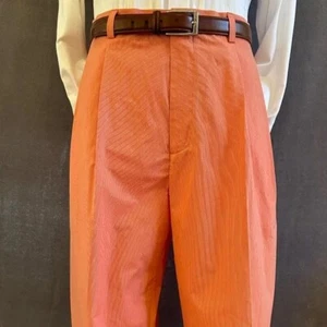 Henry Jacobson salmon cotton 'needle cord' slacks. 34/32.  - Picture 1 of 5