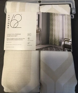 Project 62 Light Filtering Curtains 40"x84" 2 panel Set Honeycomb Pattern New - Picture 1 of 5