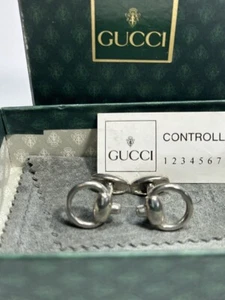 Men's Cuff Links GUCCI HORSEBIT STIRRUP Men's Dress Office Wear Cufflinks In Box - Picture 1 of 11