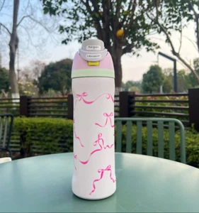 ꜰʀᴇᴇ ꜱʜɪᴘᴘɪɴɢ! 32Oz Owala Tied And True Pink Bows Freesip Water Bottle - Picture 1 of 4