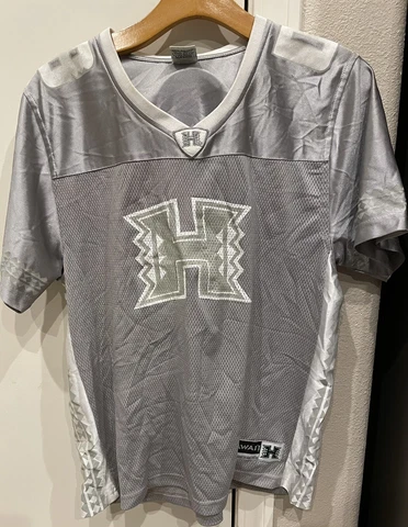 University of Hawaii Rainbows Football Jersey Gray Women’s XL Cover