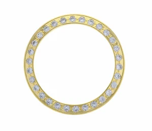 GOLD GP CREATED DIAMOND BEZEL FOR LADY 26MM ROLEX DATEJUST 6916 6917 69173 79173 - Picture 1 of 2