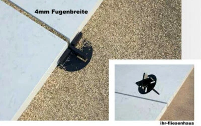 4mm Fugenbreite / Fugenkreuze mit Spitze 100 Stück Feinsteinzeug Terrasse Splitt - Bild 1 von 4