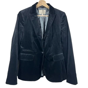 Blazer de terciopelo para mujer Banana Republic talla 8 negro chaqueta de un solo botón - Imagen 1 de 9