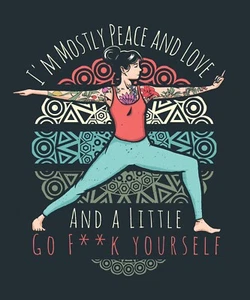 4” Mostly Peace Love Sticker Funny A Little Go F Yourself Woman Mom Life Namaste - Picture 1 of 1