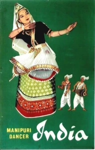 Original vintage poster INDIA MANIPURI DANCER & MUSICIANS 1959 - Picture 1 of 1