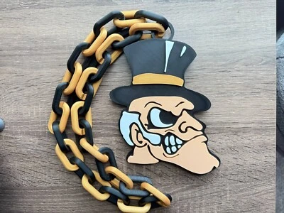 Collar Wake Forest Demon Deacons V2 de gran tamaño, cadena Hype [Hecho a pedido] Foto 1 de 4