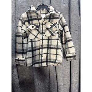 Okie Dokie Plaid Shacket Jacket Button Up Long Sleeve Flannel Style Kids Size 5T - Picture 1 of 5