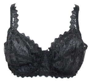 Ashro 8320 46DD Schwarz Flirty Ungefüttert Spitze Bügel BH NEU - Bild 1 von 3