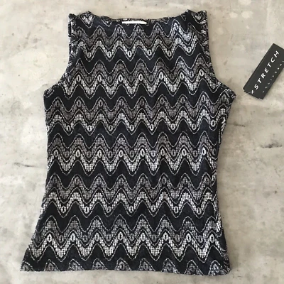 Vintage 90s Y2K A Byer Top Medium Mesh Stretch Metallic Going Out Club Fairy USA - Image 1 of 4