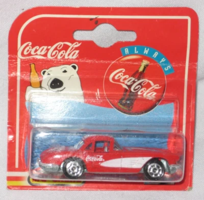 1997 Majorette Coca-Cola 1958 Red Corvette 1:64 Scale Diecast Car - New - Image 1 of 3