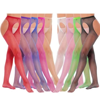 iiniim Damen Transparent Netz Strümpfe Oberschenkel Strumpfhosen Netzstrumpfhose - Bild 1 von 2