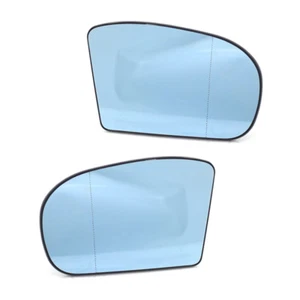 Set of 2 Heated Door Blue Mirror Glass with Plate for Benz C-Class W203 2001-07 - Bild 1 von 9