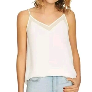 NWOT 1. State Nordstrom Size XS White Chiffon Tank Business Casual Spring Summer - Picture 1 of 5