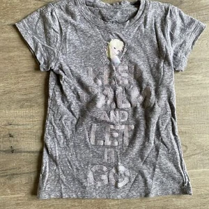 Disney Frozen Short Sleeve T Shirt "Keep Calm and Let It Go" Grey - Picture 1 of 3