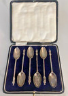 Josiah Williams&Co London English Sterling Silver Apostle Spoons Set of 6 in Box