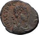 EUDOKSJA Arkadiusz Żona 401AD Autentyczna starożytna rzymska moneta ZWYCIĘSTWO CHI-RHO i67510