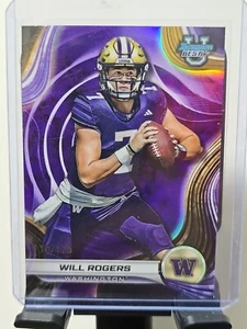 2024 Bowman Best University Will Rogers #87 Purple Color Match /125 Washington - Bild 1 von 6