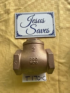 SMITH COOPER 2" BRASS SWING CHECK VALVE IPS - NPT 200 WOG New - Picture 1 of 3