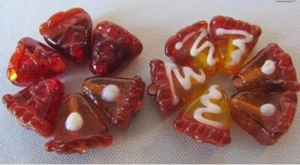 24 Pie Handmade Glass Lampwork Beads (2 packs of 12) - Picture 1 of 4