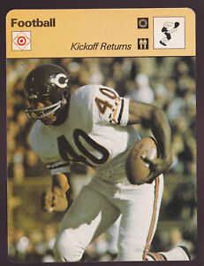KICKOFF RETURNS Gale Sayers Chicago Bears Football 1979 SPORTSCASTER CARD #46-13