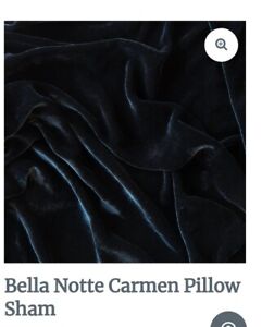 Bella Notte Deluxe Carmen Pillow Shams (2) in Midnight, NWT