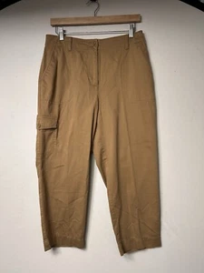 Talbots Pants Size 8P Brown Supersoft High Waist Straight Leg Cargo Crop NWT - Picture 1 of 8