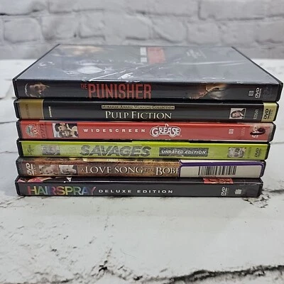 John Travolta Movies DVD Lot 6 DVDs Grease Pulp Fiction  - Image 1 of 4