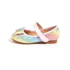 Toddler Girls Dress Shoes Flower Flats Party Glitter Mary Jane School Princes... - Picture 1 of 7