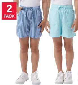 32 Degree Youth 2-Pack Linen Shorts, Blue/Teal, S(7/8) - Picture 1 of 4