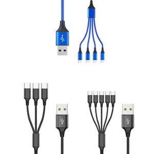 Cable de carga múltiple 3/4/5 en 1 USB a USB C cable conector para teléfonos tabletas - Imagen 1 de 11