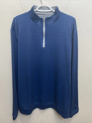 NUEVO Pullover Kenneth Cole Golf Para Hombre XL Azul Marino Manga Larga 1/4 Cremallera Nuevo con Etiquetas $69 Foto 1 de 4