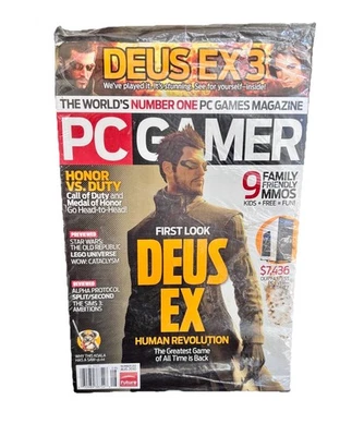 PC Gamer Magazine Aug 2010 Issue 203 Deus Ex Human Revolution Sealed w/ Disc - Image 1 of 4