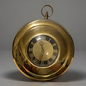 Vintage Art Deco Style Collectible Brass Wind-Up 10” Round Wall Clock - Works - Picture 1 of 12
