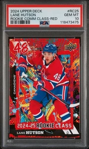 2024-25 Upper Deck Series 2 Lane Hutson Rookie Class RED #RC-25 GEM MT PSA 10 - Bild 1 von 3